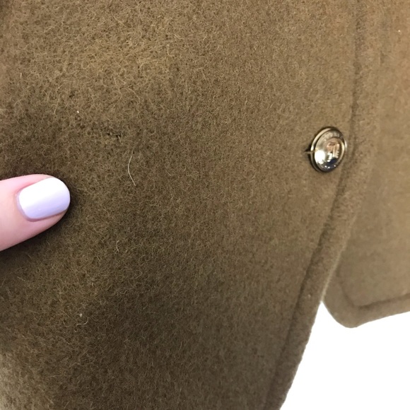 Bogner Vintage Felted Wool Coat Olive Green 14 A7 - Picture 3 of 7